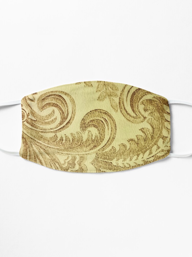 Alternate view of Classic Gold Filigree Design Swirls Fabric Mask
