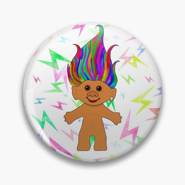 Item preview, Colourful Retro Troll Doll Print for 90s Kids - Rainbow Hair designed and sold by Illustratebynat.