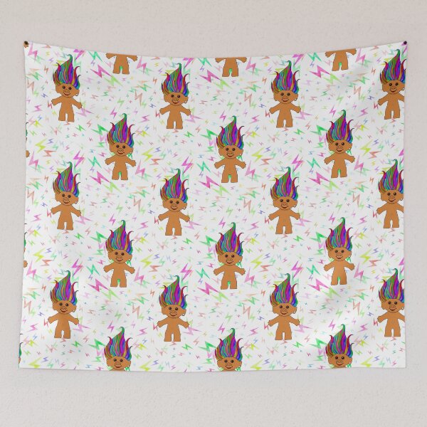 Item preview, Colourful Retro Troll Doll Print for 90s Kids - Rainbow Hair designed and sold by Illustratebynat.