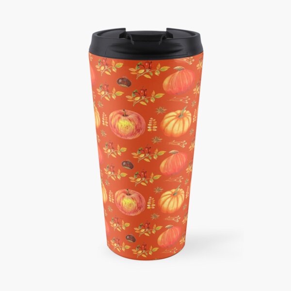 Burnt Orange Autumn Pattern Fall Y'all Travel Mug