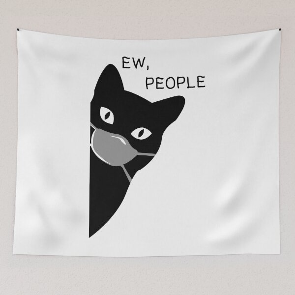 Item preview, EW people Black Cat Mask Quarantine designed and sold by zmallatpyp12.