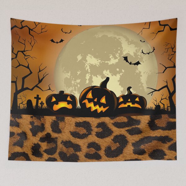 Item preview, Spooky Pumpkins With Leopard Skin designed and sold by Nabello.