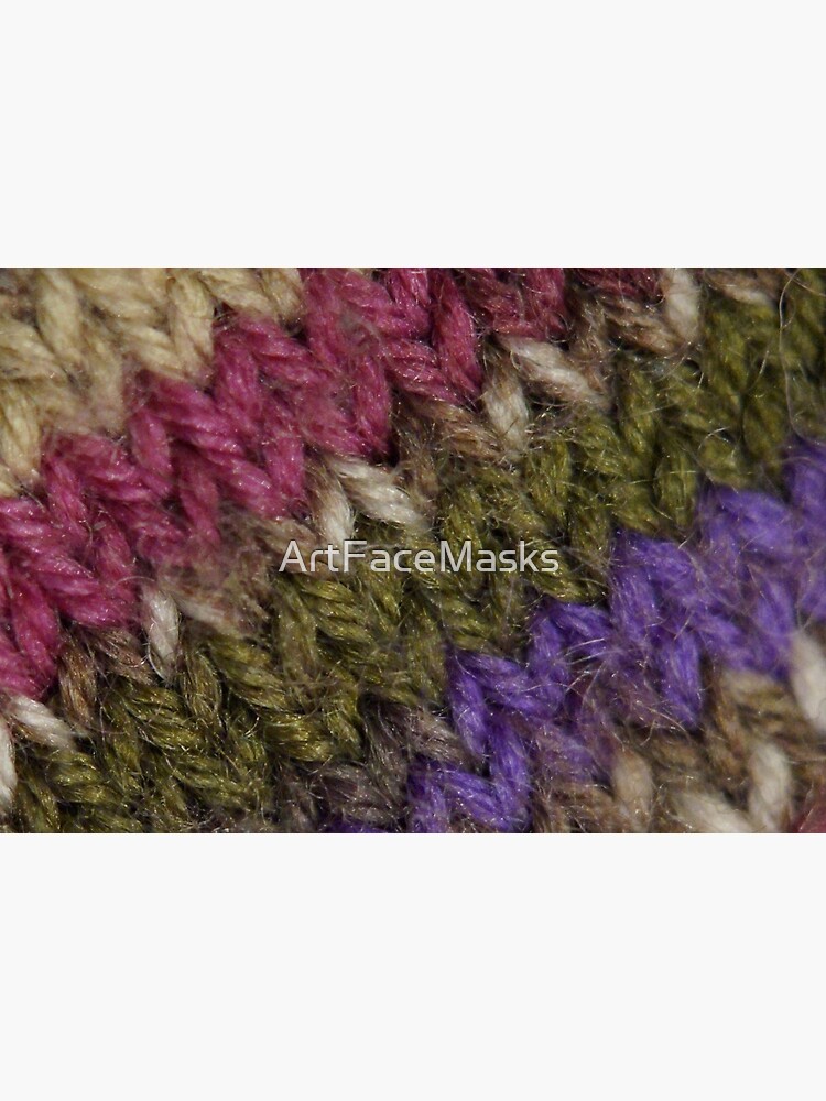 Knitted wool fabric texture with warm colours. by ArtFaceMasks