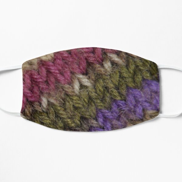Knitted wool fabric texture with warm colours. Flat Mask