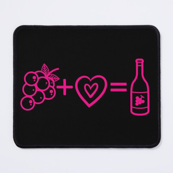 Item preview, Grapes plus Love equals Wine (Pink on Black) designed and sold by YourMateNate.
