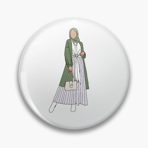 Item preview, Hijabi in green designed and sold by The Hijabi Artist.