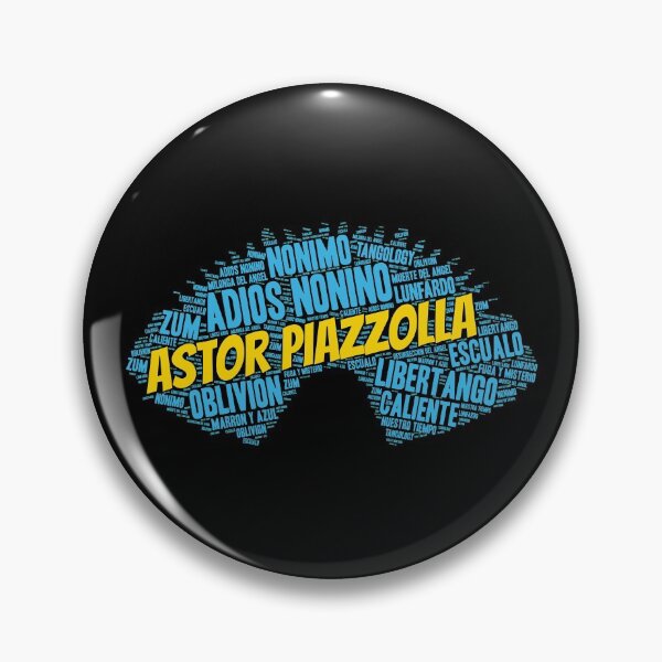 Item preview, Astor Piazzolla Tango Bandoneon Shaped Word Art designed and sold by infinitetango.