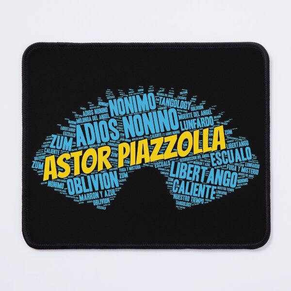 Item preview, Astor Piazzolla Tango Bandoneon Shaped Word Art designed and sold by infinitetango.