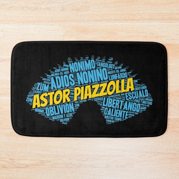 Item preview, Astor Piazzolla Tango Bandoneon Shaped Word Art designed and sold by infinitetango.