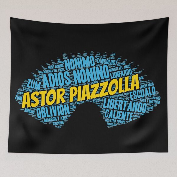 Item preview, Astor Piazzolla Tango Bandoneon Shaped Word Art designed and sold by infinitetango.