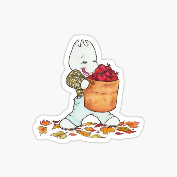 Fall Harvest Apple Picking with Sporky - No BG Sticker