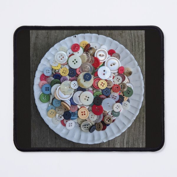 Item preview, Overflowing plate of rainbow buttons designed and sold by memorguson.