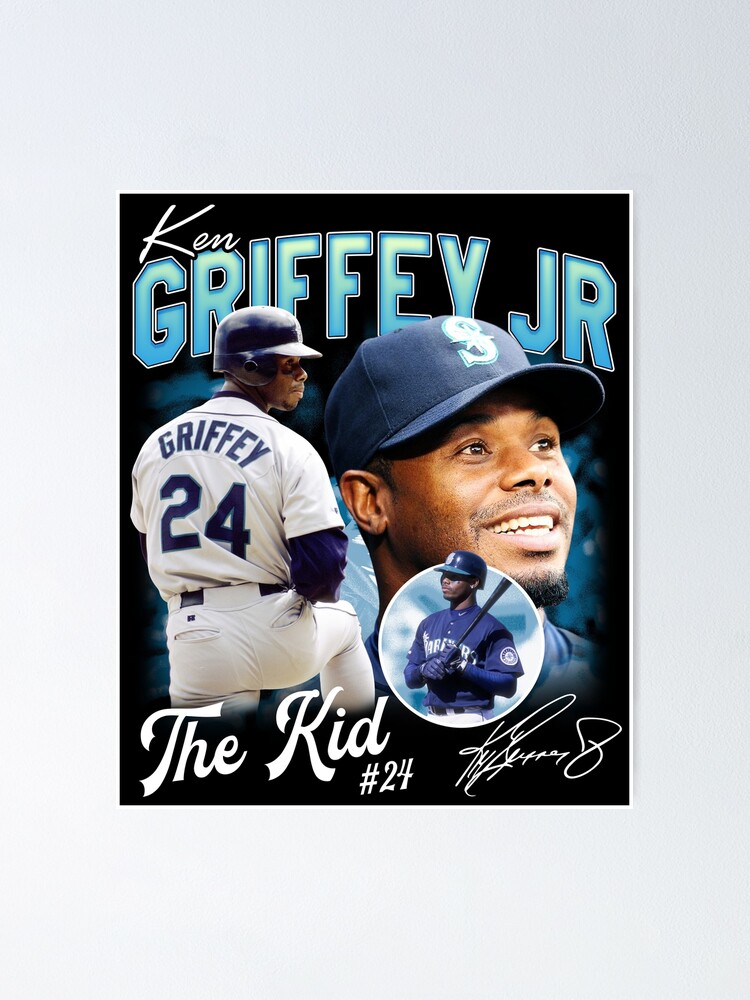 Ken Griffey Jr The Kid Baseball Vintage Signature Perfect Gift Poster for  Sale by georgiyigsub