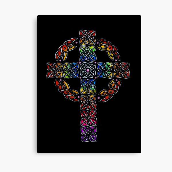 Rainbow Celtic Cross Canvas Print