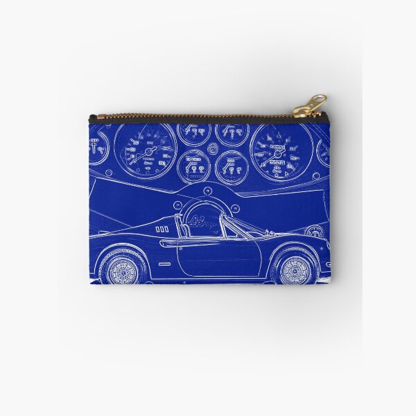 Aperçu de l'œuvre Tableau de bord Ferrari Dino 246 GTS Targa bleu créée et vendue par outffocus.