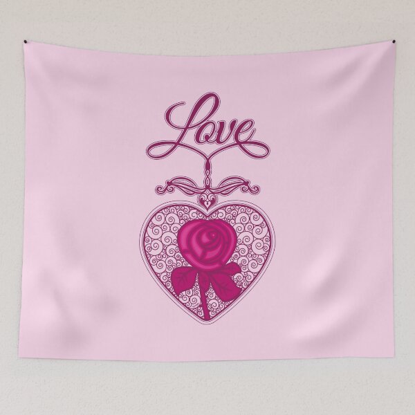 Item preview, LOVE HEART (Rose and Text) - Pink designed and sold by ifourdezign.
