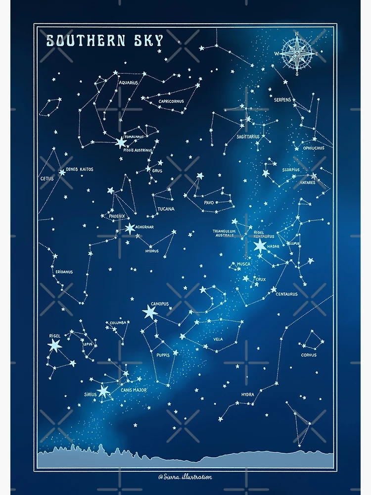 Southern Hemisphere Stars Map Southern Hemisphere Stars Map