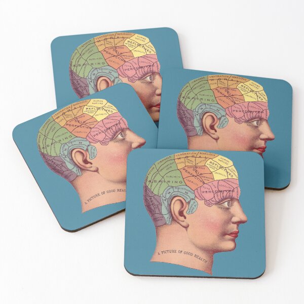 Item preview, Colorful Retro Phrenology Head  designed and sold by RedThorThreads.