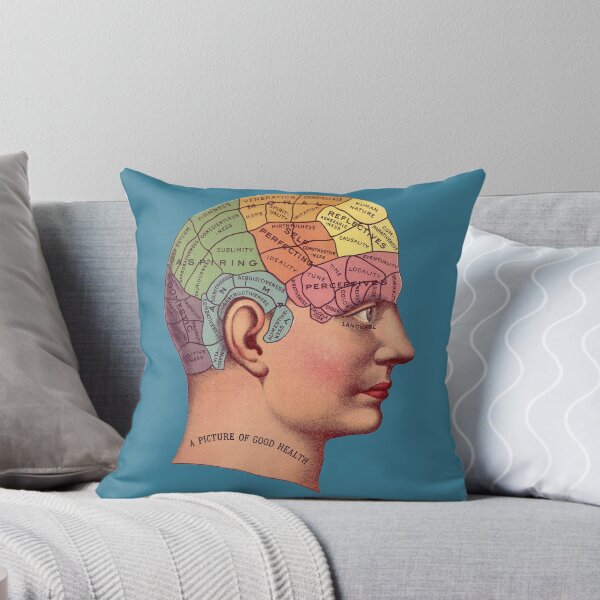 Item preview, Colorful Retro Phrenology Head  designed and sold by RedThorThreads.