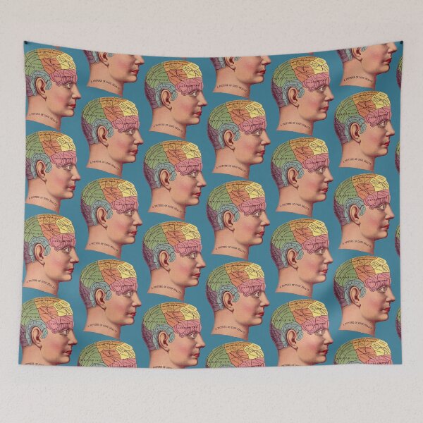 Item preview, Colorful Retro Phrenology Head  designed and sold by RedThorThreads.