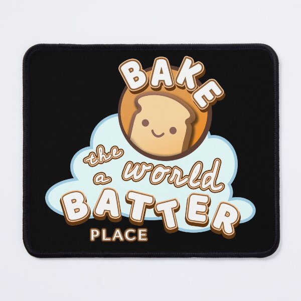 Item preview, Bake the World a BATTER Place:  A cute kawaii smiling bread on a cloud design about baking the World a Batter Place designed and sold by AxelGreen72.