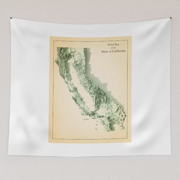 Item preview, California Shaded Relief Map 3D digitally-rendered designed and sold by ThinkAboutMaps.