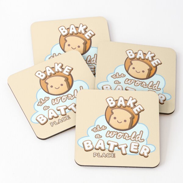 Item preview, Bake the World a BATTER Place:  A cute kawaii smiling bread on a cloud design about baking the World a Batter Place designed and sold by AxelGreen72.