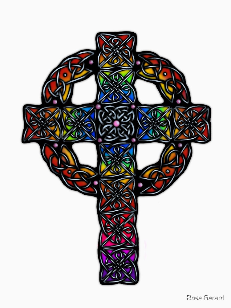 Rainbow Celtic Cross by arkadyrose
