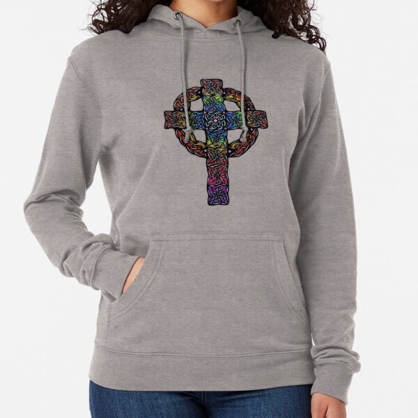 Rainbow Celtic Cross Lightweight Hoodie