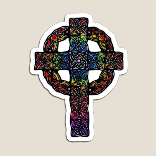 Rainbow Celtic Cross Magnet