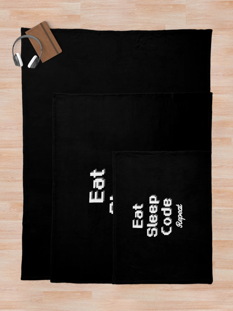 Thumbnail 5 of 6, Throw Blanket, Eat Sleep Code Repeat |Coding/Coder software engineer developer programmer geek coder STEM| designed and sold by brinikki.