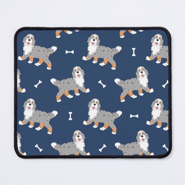 Item preview, Cute Merle Bernedoodle - Blue Background designed and sold by Lulupainting.