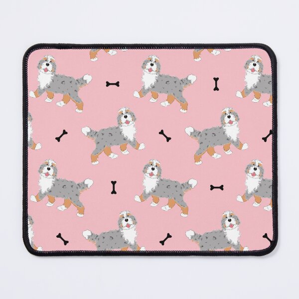 Item preview, Cute Merle Bernedoodle - Pink Background designed and sold by Lulupainting.