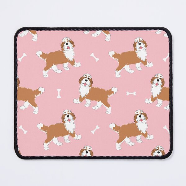 Item preview, Cute Red Sable Bernedoodle - Pink Background designed and sold by Lulupainting.