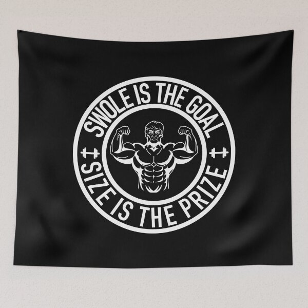 Item preview, Swole Is the Goal Size is the Prize Gym Workout Bodybuilding (Dark) designed and sold by Gsallicat.