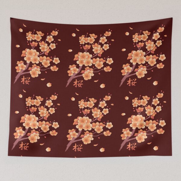 Item preview, Falling Orange Sakura Cherry Blossom designed and sold by arterialmotive.