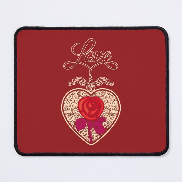 Item preview, LOVE HEART (Rose and Text) - Red designed and sold by ifourdezign.