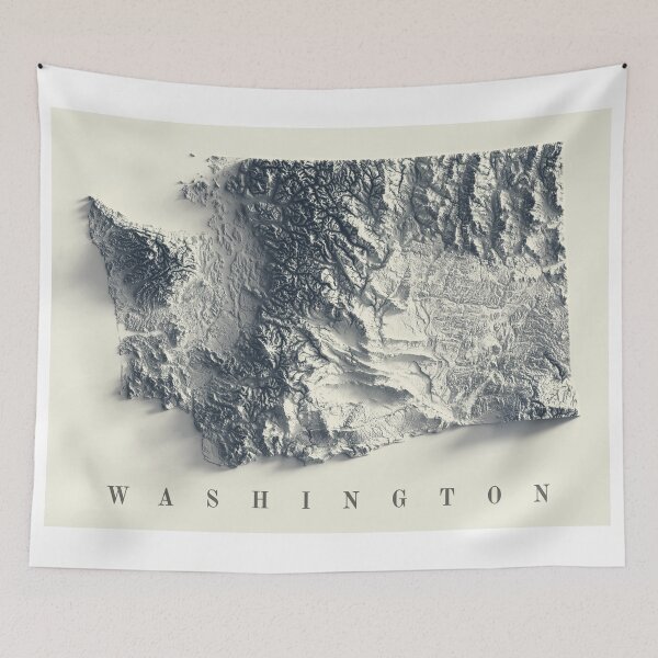 Item preview, Washington State Relief Map 3D digitally-rendered designed and sold by ThinkAboutMaps.