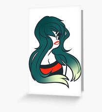 Red Lip Girl Greeting Card