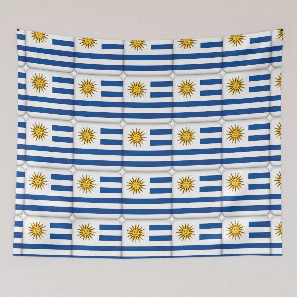 Item preview, Icon representing square button flag of Uruguay. Ideal for catalogs of institutional materials and geography designed and sold by LucianoCosmo.