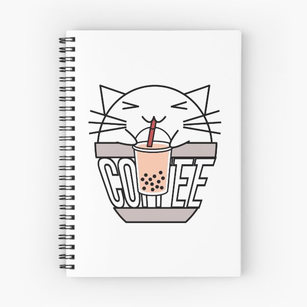 Item preview, Cat in coffee cup with warped text drinking boba designed and sold by CoffeewithKitty.