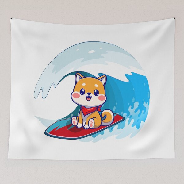 Item preview, Dog sitting on surfboard and enjoying surfing designed and sold by abhishekarts.