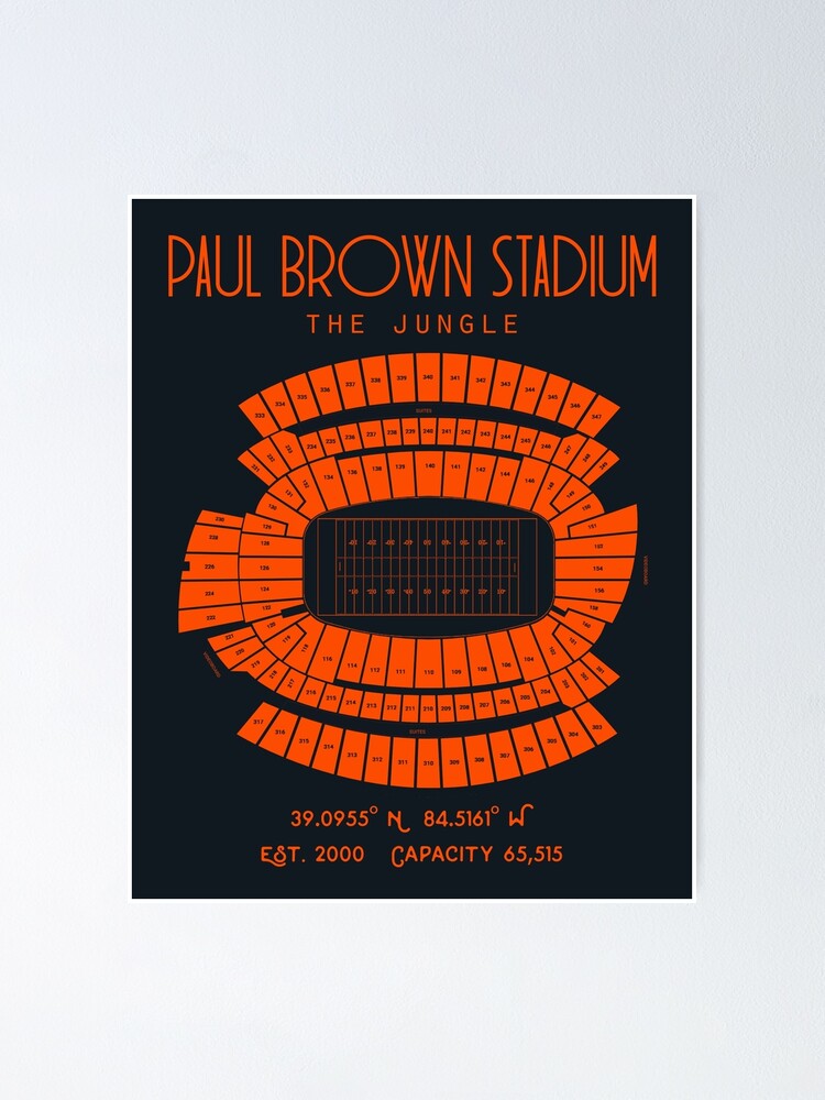 Cincinnati Bengals Wall Art Poster, Paul Brown Stadium Wall Art