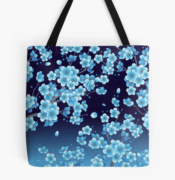 Falling Blue Sakura Cherry Blossom petals