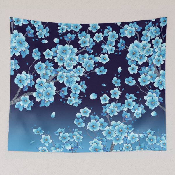Item preview, Falling Blue Sakura Cherry Blossom petals designed and sold by arterialmotive.