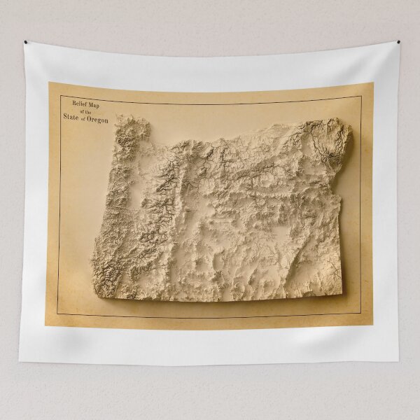 Item preview, Oregon State Relief Map 3D digitally-rendered designed and sold by ThinkAboutMaps.