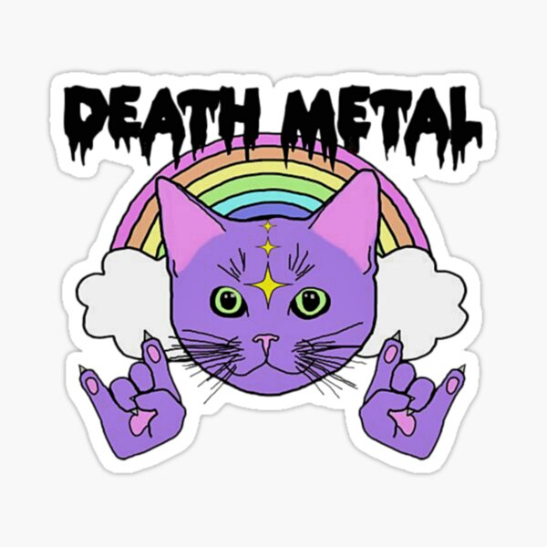 Item preview, Death Metal Rainbow Cat  designed and sold by rosannefrickey.