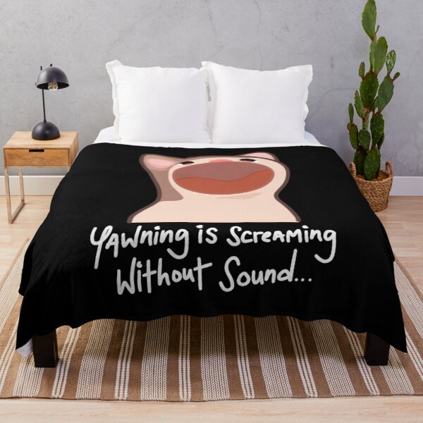 Item preview, Pop Cat Yawning is screaming without sound (Black) designed and sold by BibiPeeples.