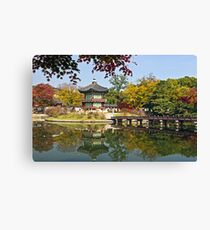 Hyangwonjeong Pavilion in Autumn Canvas Print