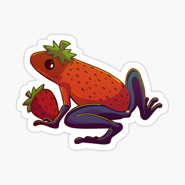 Strawberry Frog Sticker And Pin Sticker For Sale By Henriettahen